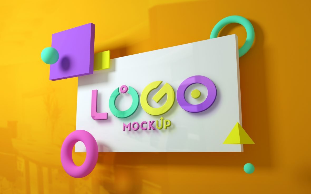 Logo Mockup Abstract Colorful Style Free Download