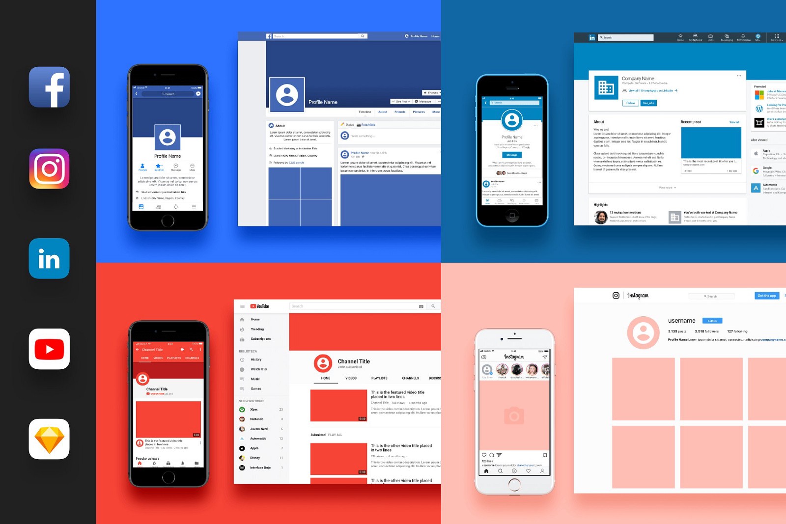 25+ Free Social Media Mockups & Templates Nastya Esina