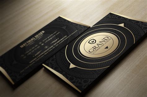 Black And Gold Business Card Template Psd Free
