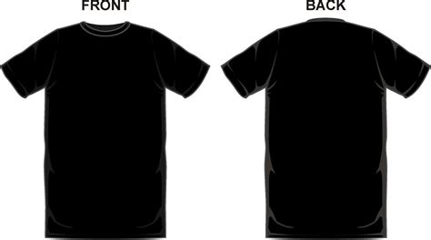 Black T Shirt Template Front And&nbsp;Back
