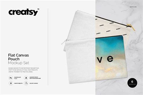 Flat Canvas Pouch Mockup&nbsp;Free