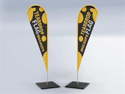 Tear Drop Banner Mockup&nbsp;Free