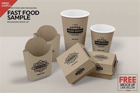 Paper Food Packaging Mockup Bundle Free