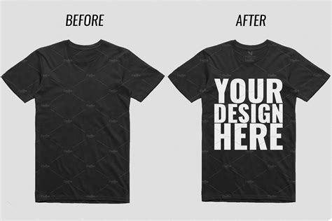 Black T Shirt Mockup Front And&nbsp;Back