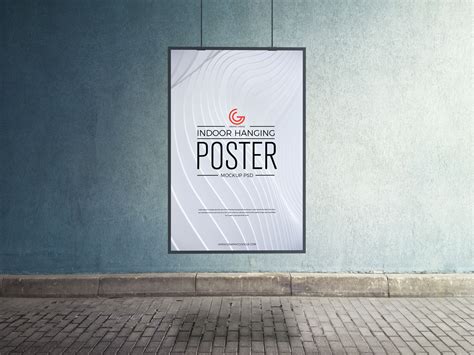 Hanging Paper Poster Mockup&nbsp;Psd
