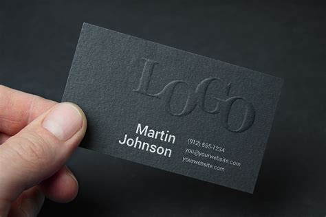 Embossed Mockup Business Card