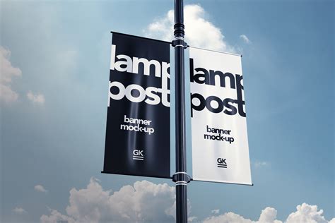 Free Lamp Post Banner&nbsp;Mockup